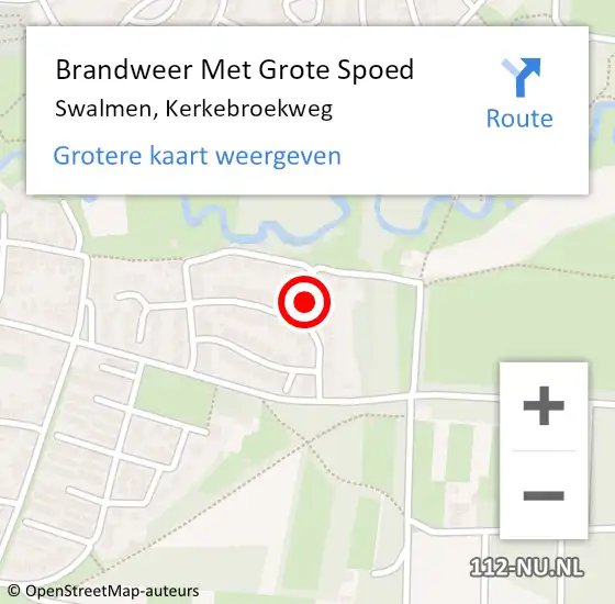 Locatie op kaart van de 112 melding: Brandweer Met Grote Spoed Naar Swalmen, Kerkebroekweg op 25 februari 2019 18:17