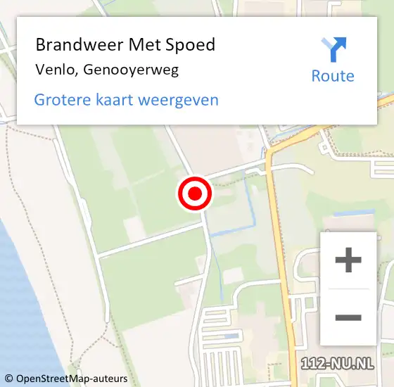 Locatie op kaart van de 112 melding: Brandweer Met Spoed Naar Venlo, Genooyerweg op 25 februari 2019 18:18