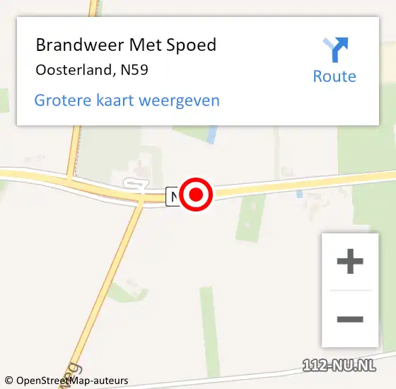 Locatie op kaart van de 112 melding: Brandweer Met Spoed Naar Oosterland, N59 op 25 februari 2019 18:55