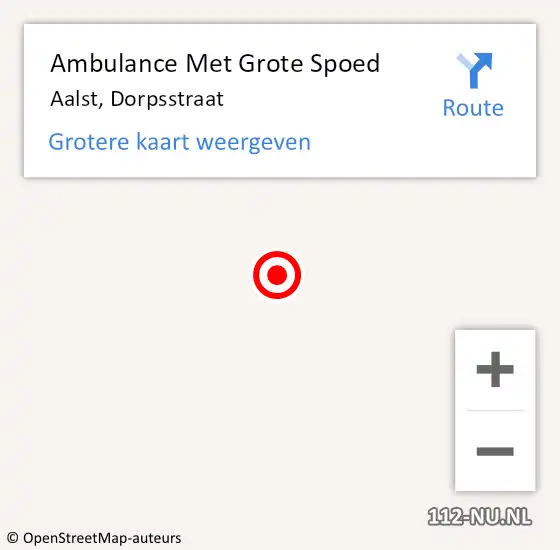 Locatie op kaart van de 112 melding: Ambulance Met Grote Spoed Naar Aalst, Dorpsstraat op 25 februari 2019 21:42