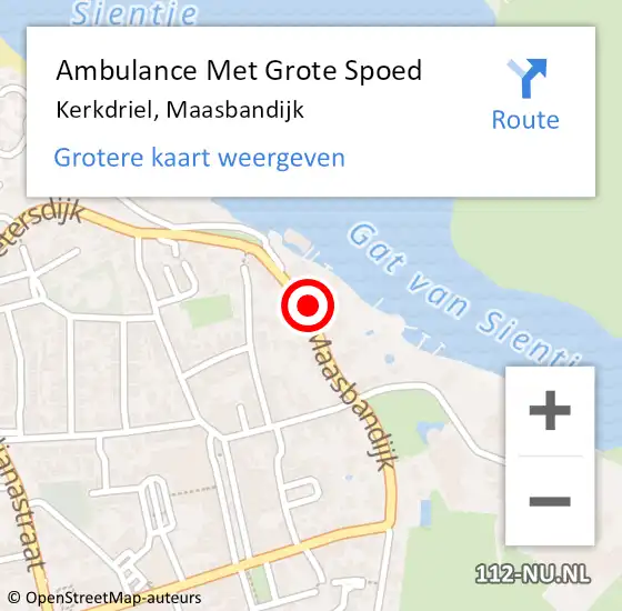 Locatie op kaart van de 112 melding: Ambulance Met Grote Spoed Naar Kerkdriel, Maasbandijk op 25 februari 2019 22:46