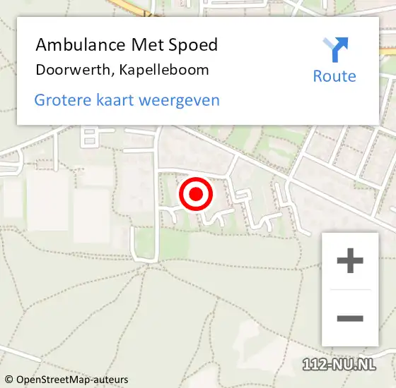 Locatie op kaart van de 112 melding: Ambulance Met Spoed Naar Doorwerth, Kapelleboom op 26 februari 2019 01:25