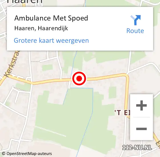 Locatie op kaart van de 112 melding: Ambulance Met Spoed Naar Haaren, Haarendijk op 26 februari 2019 03:48