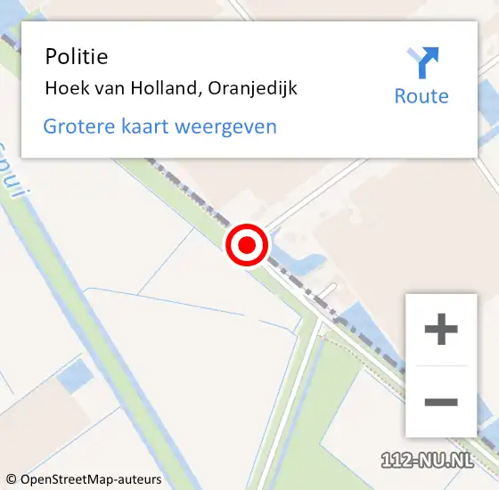 Locatie op kaart van de 112 melding: Politie Hoek van Holland, Oranjedijk op 26 februari 2019 08:36