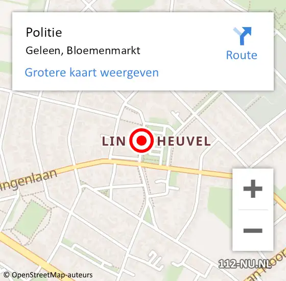 Locatie op kaart van de 112 melding: Politie Geleen, Bloemenmarkt op 26 februari 2019 09:04