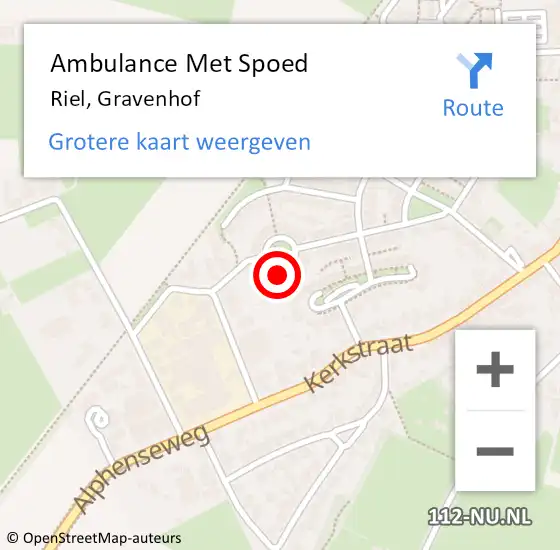 Locatie op kaart van de 112 melding: Ambulance Met Spoed Naar Riel, Gravenhof op 24 maart 2014 18:12