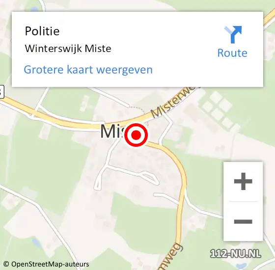 Locatie op kaart van de 112 melding: Politie Winterswijk Miste op 26 februari 2019 10:32
