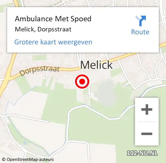 Locatie op kaart van de 112 melding: Ambulance Met Spoed Naar Melick, Dorpsstraat op 26 februari 2019 12:36