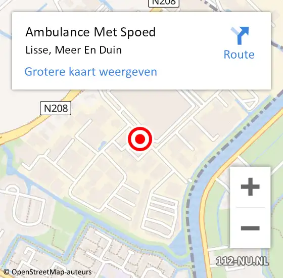 Locatie op kaart van de 112 melding: Ambulance Met Spoed Naar Lisse, Meer En Duin op 26 februari 2019 13:23