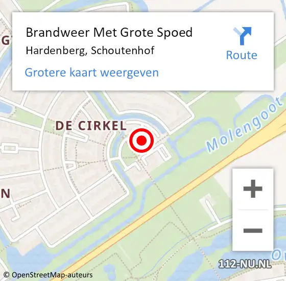 Locatie op kaart van de 112 melding: Brandweer Met Grote Spoed Naar Hardenberg, Schoutenhof op 26 februari 2019 13:49