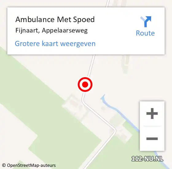 Locatie op kaart van de 112 melding: Ambulance Met Spoed Naar Fijnaart, Appelaarseweg op 26 februari 2019 13:51