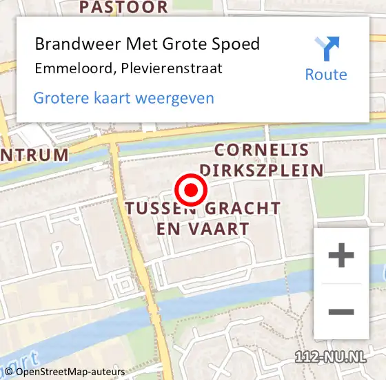 Locatie op kaart van de 112 melding: Brandweer Met Grote Spoed Naar Emmeloord, Plevierenstraat op 26 februari 2019 13:56