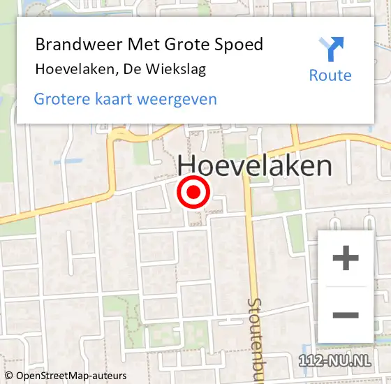 Locatie op kaart van de 112 melding: Brandweer Met Grote Spoed Naar Hoevelaken, De Wiekslag op 26 februari 2019 14:18