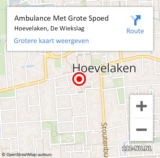 Locatie op kaart van de 112 melding: Ambulance Met Grote Spoed Naar Hoevelaken, De Wiekslag op 26 februari 2019 14:18