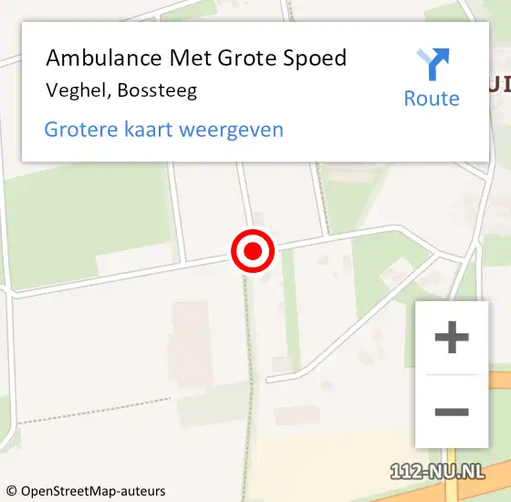 Locatie op kaart van de 112 melding: Ambulance Met Grote Spoed Naar Veghel, Bossteeg op 26 februari 2019 14:55