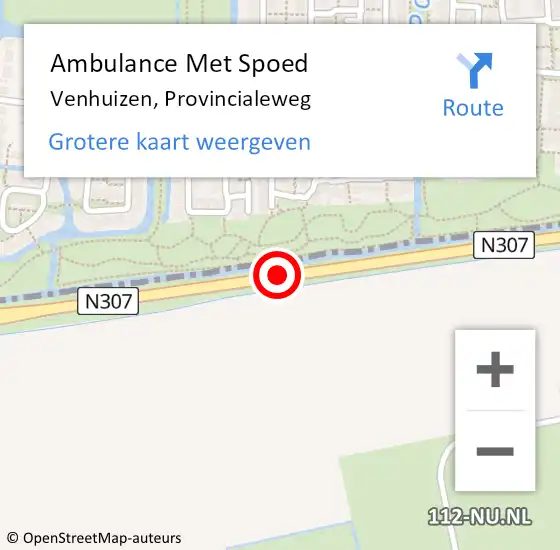 Locatie op kaart van de 112 melding: Ambulance Met Spoed Naar Venhuizen, Provincialeweg op 26 februari 2019 17:34