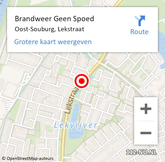 Locatie op kaart van de 112 melding: Brandweer Geen Spoed Naar Oost-Souburg, Lekstraat op 26 februari 2019 17:46