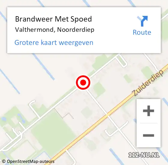 Locatie op kaart van de 112 melding: Brandweer Met Spoed Naar Valthermond, Noorderdiep op 26 februari 2019 18:10