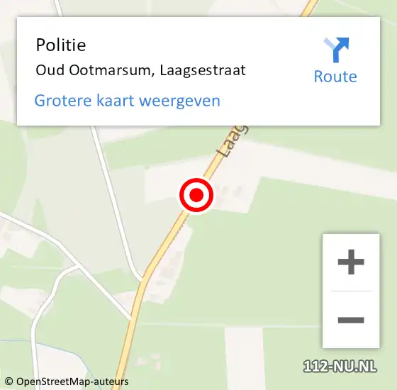 Locatie op kaart van de 112 melding: Politie Oud Ootmarsum, Laagsestraat op 26 februari 2019 18:28