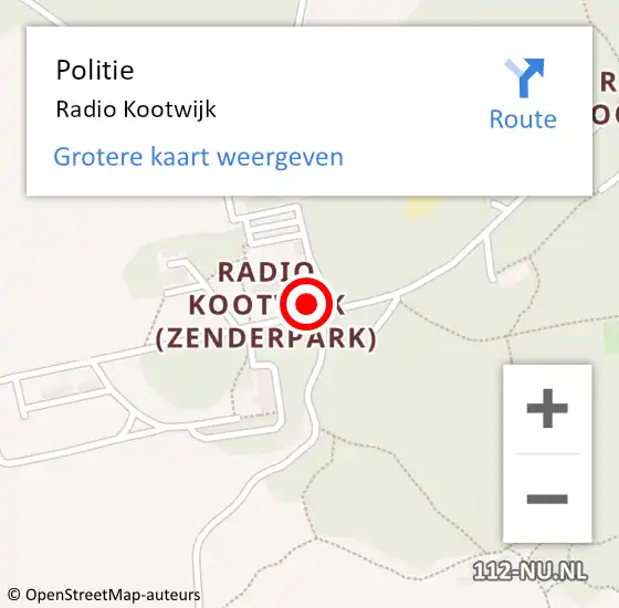Locatie op kaart van de 112 melding: Politie Radio Kootwijk op 26 februari 2019 21:51