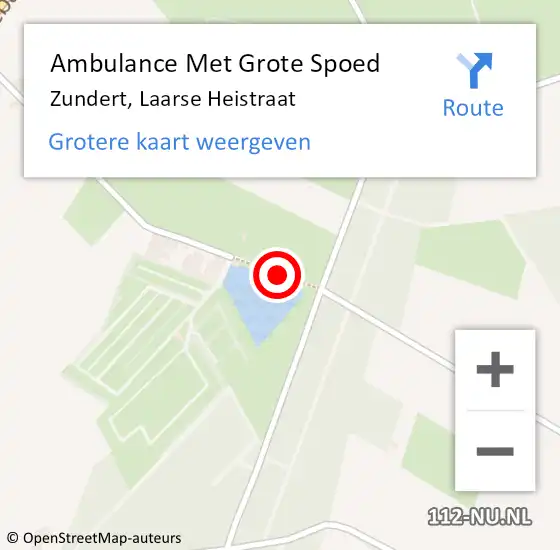 Locatie op kaart van de 112 melding: Ambulance Met Grote Spoed Naar Zundert, Laarse Heistraat op 26 februari 2019 22:31