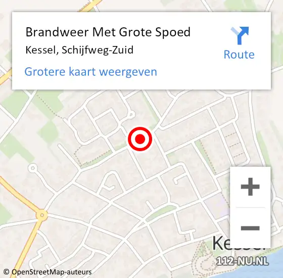 Locatie op kaart van de 112 melding: Brandweer Met Grote Spoed Naar Kessel, Schijfweg-Zuid op 27 februari 2019 04:10