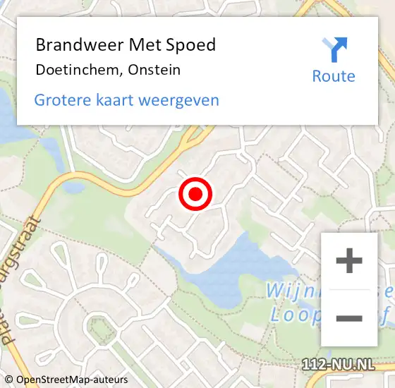 Locatie op kaart van de 112 melding: Brandweer Met Spoed Naar Doetinchem, Onstein op 27 februari 2019 05:12