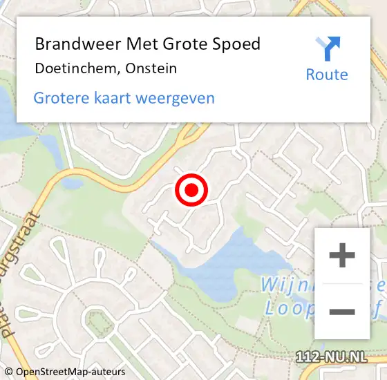 Locatie op kaart van de 112 melding: Brandweer Met Grote Spoed Naar Doetinchem, Onstein op 27 februari 2019 05:12