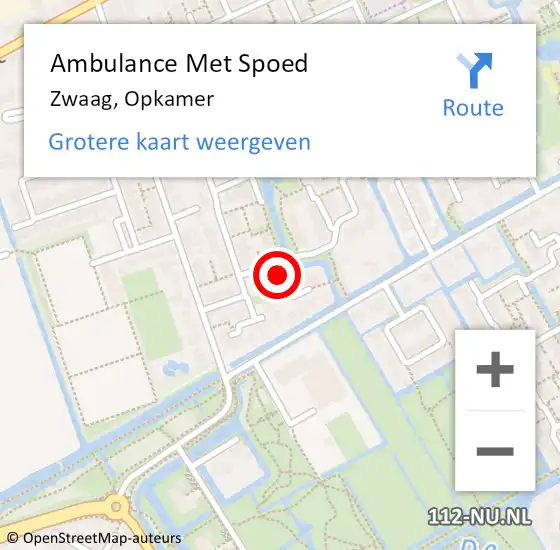 Locatie op kaart van de 112 melding: Ambulance Met Spoed Naar Zwaag, Opkamer op 27 februari 2019 05:57