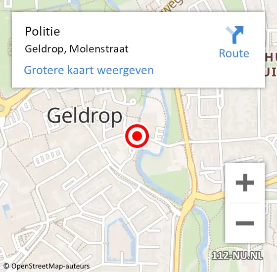 Locatie op kaart van de 112 melding: Politie Geldrop, Molenstraat op 27 februari 2019 09:38