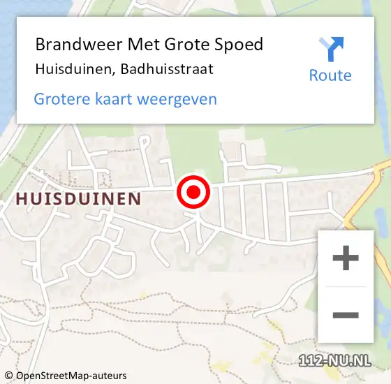 Locatie op kaart van de 112 melding: Brandweer Met Grote Spoed Naar Huisduinen, Badhuisstraat op 27 februari 2019 10:38