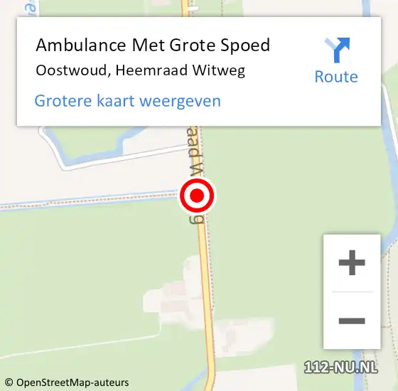 Locatie op kaart van de 112 melding: Ambulance Met Grote Spoed Naar Oostwoud, Heemraad Witweg op 27 februari 2019 10:43