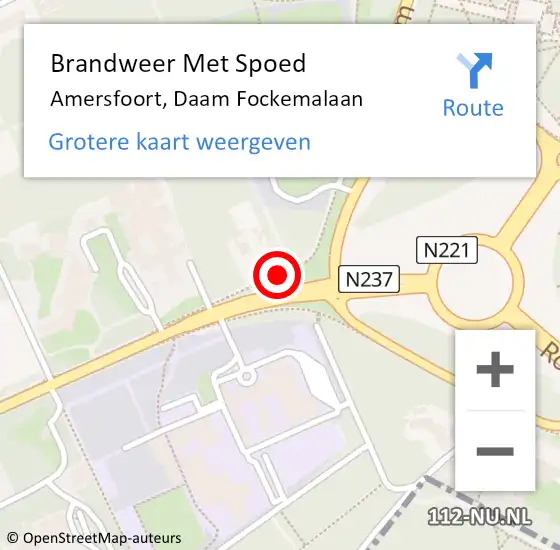 Locatie op kaart van de 112 melding: Brandweer Met Spoed Naar Amersfoort, Daam Fockemalaan op 27 februari 2019 11:23