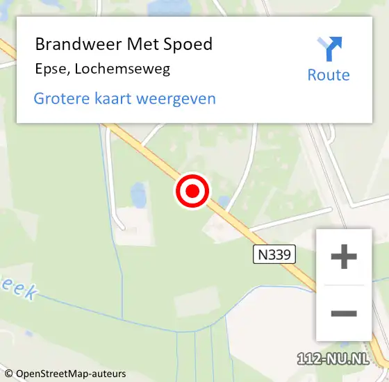 Locatie op kaart van de 112 melding: Brandweer Met Spoed Naar Epse, Lochemseweg op 27 februari 2019 11:33