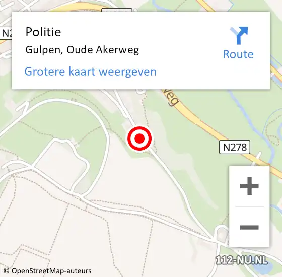 Locatie op kaart van de 112 melding: Politie Gulpen, Oude Akerweg op 27 februari 2019 11:53