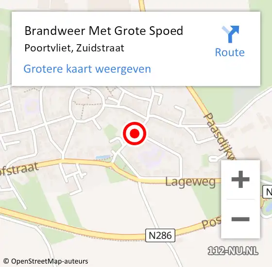 Locatie op kaart van de 112 melding: Brandweer Met Grote Spoed Naar Poortvliet, Zuidstraat op 27 februari 2019 12:05