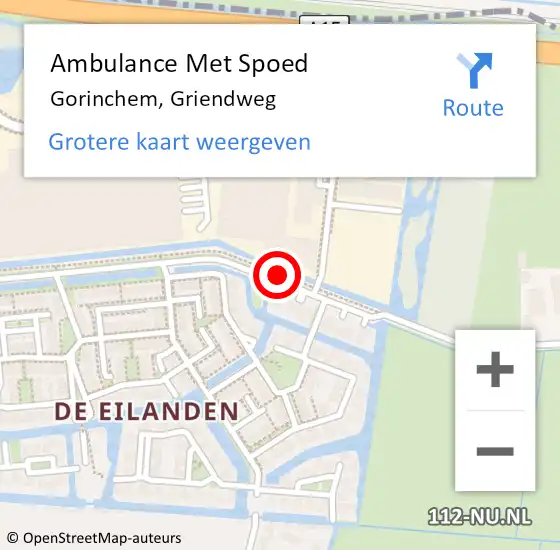 Locatie op kaart van de 112 melding: Ambulance Met Spoed Naar Gorinchem, Griendweg op 27 februari 2019 12:32