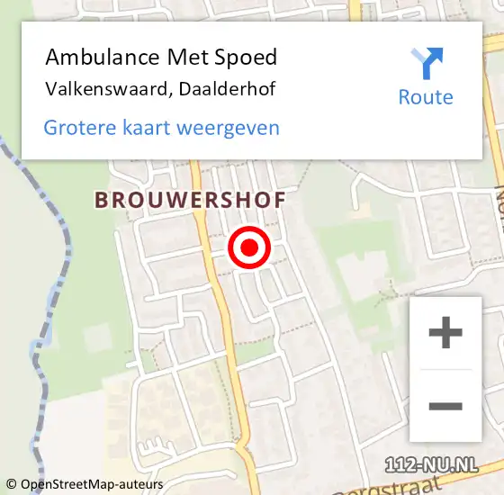 Locatie op kaart van de 112 melding: Ambulance Met Spoed Naar Valkenswaard, Daalderhof op 27 februari 2019 12:45