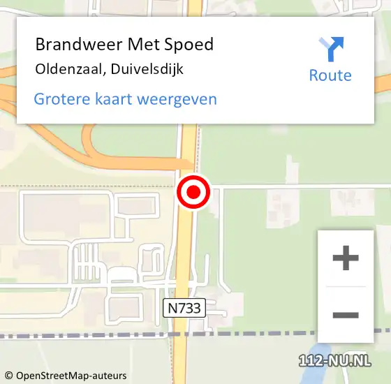 Locatie op kaart van de 112 melding: Brandweer Met Spoed Naar Oldenzaal, Duivelsdijk op 27 februari 2019 13:50