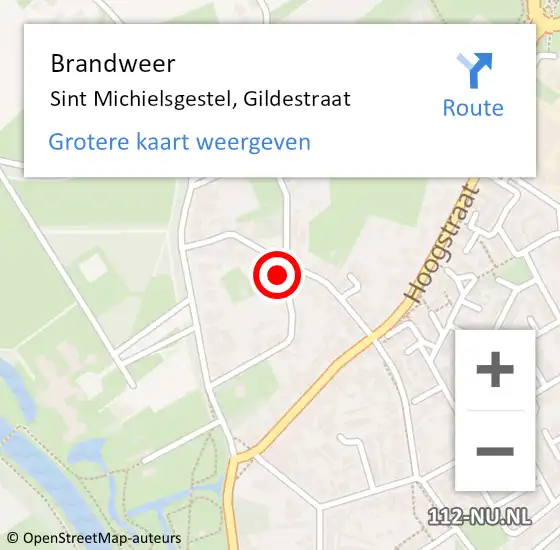 Locatie op kaart van de 112 melding: Brandweer Sint Michielsgestel, Gildestraat op 24 maart 2014 20:17