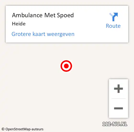 Locatie op kaart van de 112 melding: Ambulance Met Spoed Naar Heide op 27 februari 2019 14:46