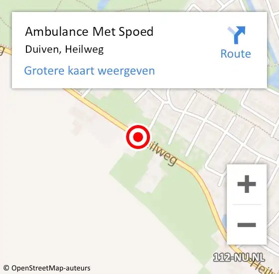 Locatie op kaart van de 112 melding: Ambulance Met Spoed Naar Duiven, Heilweg op 27 februari 2019 15:52