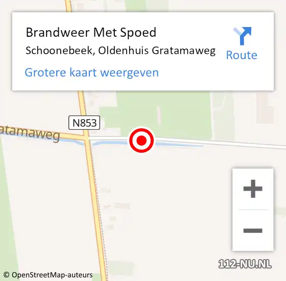 Locatie op kaart van de 112 melding: Brandweer Met Spoed Naar Schoonebeek, Oldenhuis Gratamaweg op 27 februari 2019 16:23