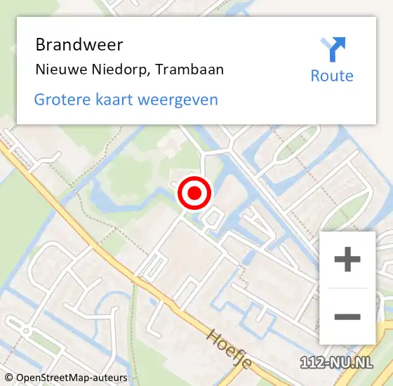 Locatie op kaart van de 112 melding: Brandweer Nieuwe Niedorp, Trambaan op 27 februari 2019 17:39