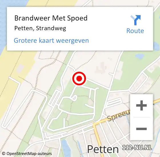 Locatie op kaart van de 112 melding: Brandweer Met Spoed Naar Petten, Strandweg op 27 februari 2019 19:03