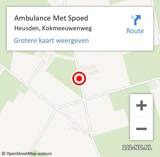 Locatie op kaart van de 112 melding: Ambulance Met Spoed Naar Heusden, Kokmeeuwenweg op 27 februari 2019 19:11