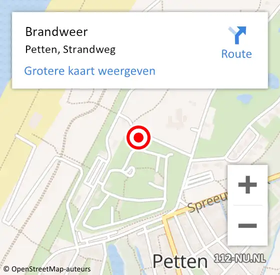 Locatie op kaart van de 112 melding: Brandweer Petten, Strandweg op 27 februari 2019 19:13