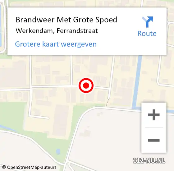 Locatie op kaart van de 112 melding: Brandweer Met Grote Spoed Naar Werkendam, Ferrandstraat op 27 februari 2019 19:27