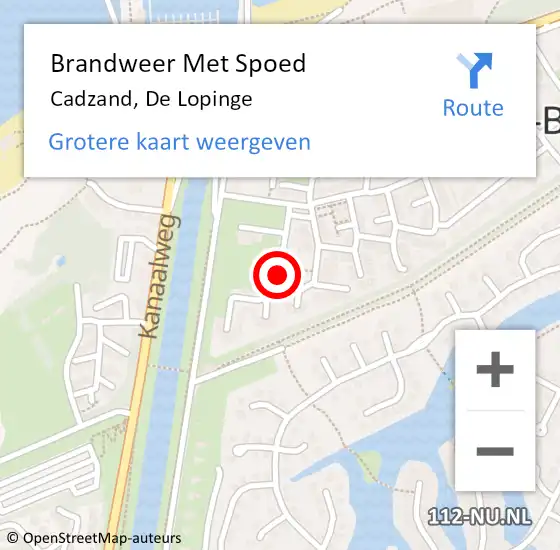 Locatie op kaart van de 112 melding: Brandweer Met Spoed Naar Cadzand, Lopinge op 24 maart 2014 21:02