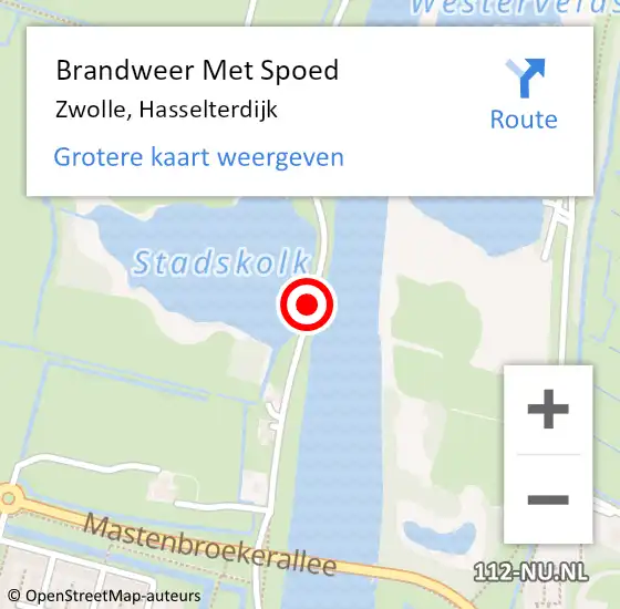 Locatie op kaart van de 112 melding: Brandweer Met Spoed Naar Zwolle, Hasselterdijk op 27 februari 2019 21:40